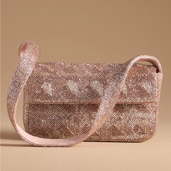 Anthropologie Handbags - Anthropologie The Fiona Shoulder Bag: Metallic Heart Edition, NWT